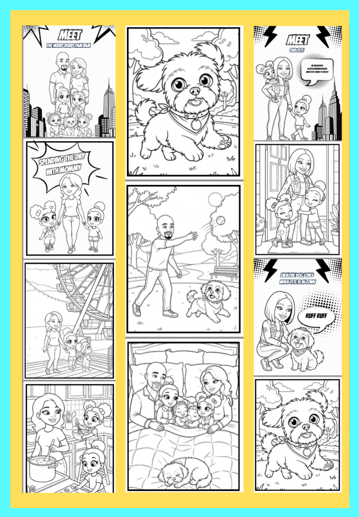 Fam Bam Fun - 10 Downloadable Coloring Book Pages - Image 2
